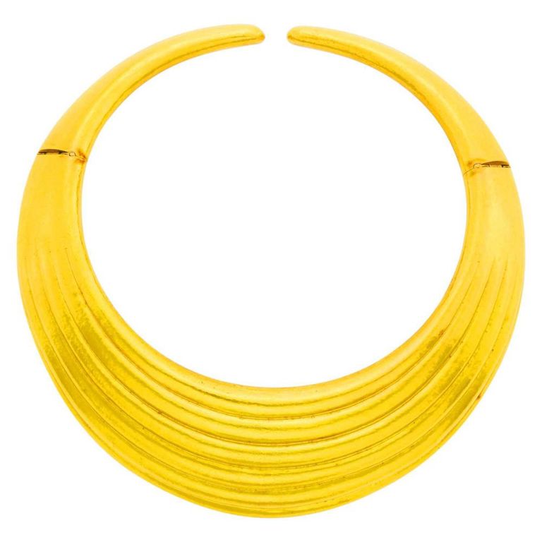 18k Gold Ribbed Necklace