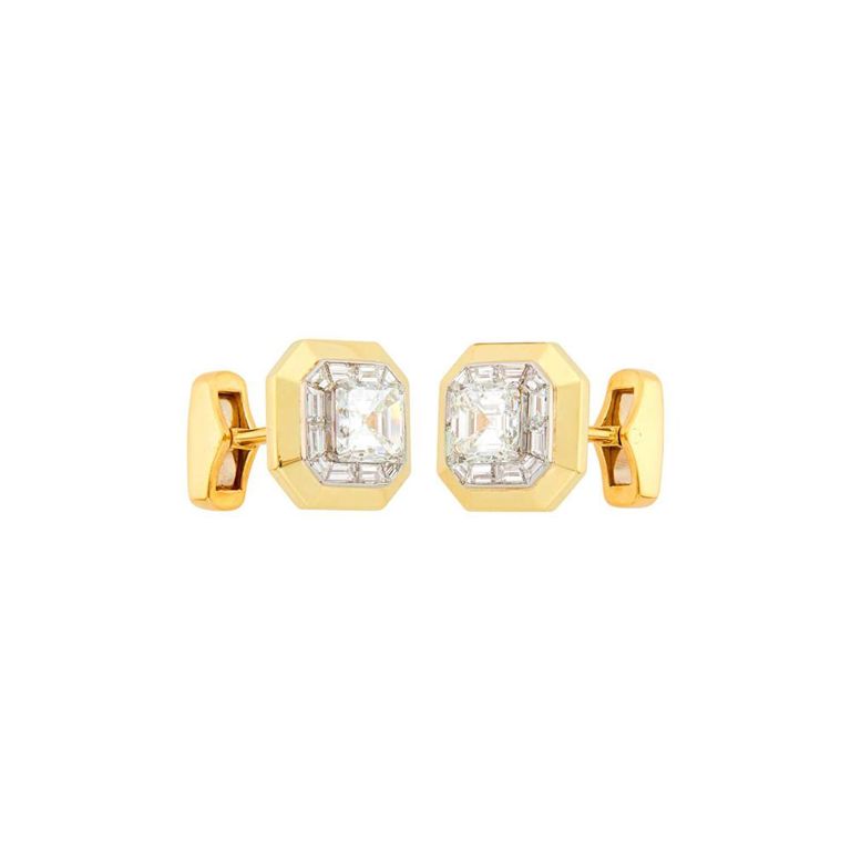 Gold and Platinum Diamond Cufflinks