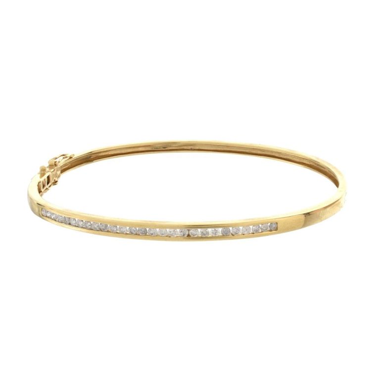 14k Yellow Gold Diamond Bangle Bracelet