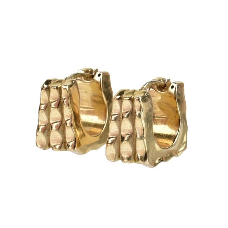 14k Yellow Gold Huggie Earrings