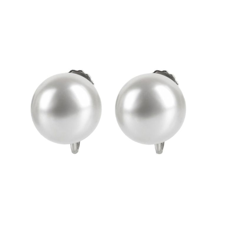 14k White Gold Pearl Earrings