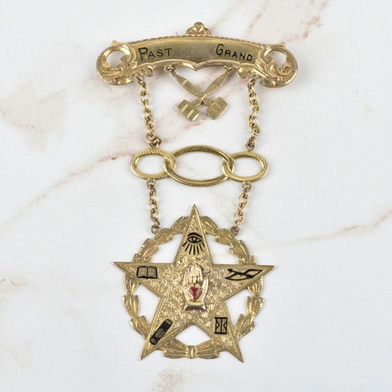 10k Yellow Gold and Enamel Pendant/Brooch