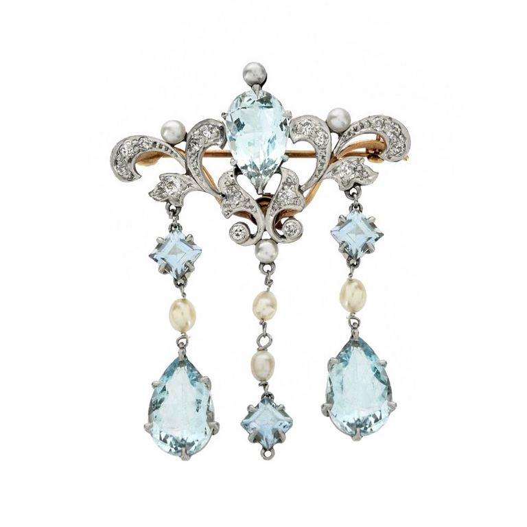 14k Yellow Gold Gem-Set Pendant/Brooch