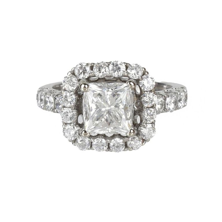 14k White Gold Diamond Engagement Ring