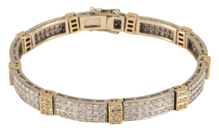 18k Bi-Coloured Gold Diamond Bracelet