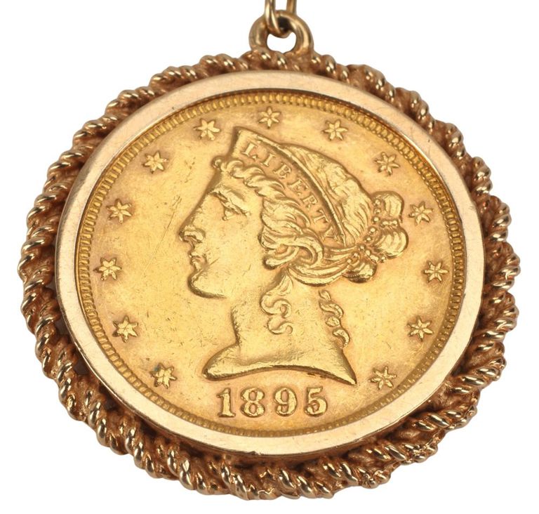 14k Gold Liberty Head Coin Pendant Necklace
