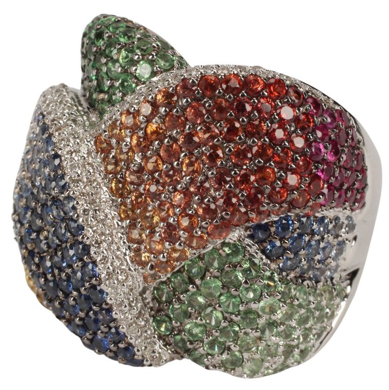 18k White Gold Sapphire and Diamond Ring