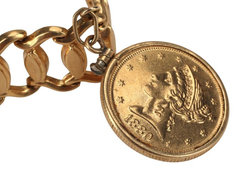 18k Gold Liberty Head Coin Bracelet