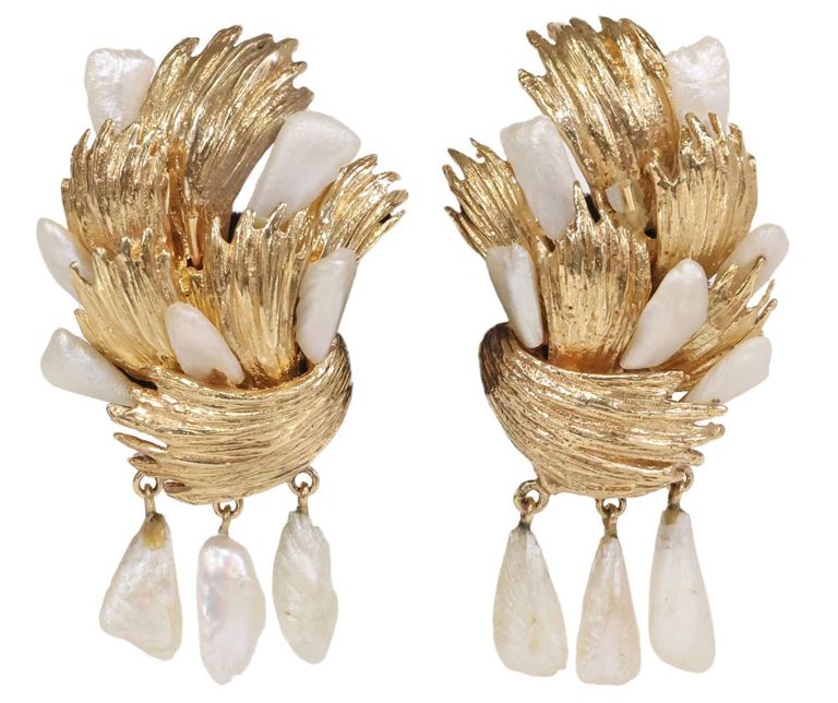 14k Gold Baroque Pearl Drop Earrings
