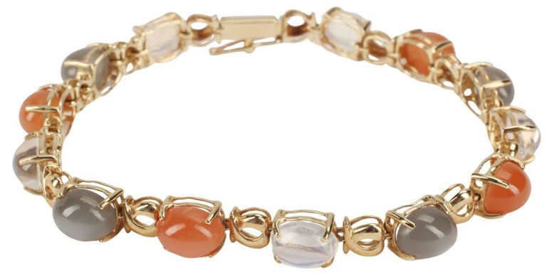 14k Gold Multi-Colored Moonstone Bracelet