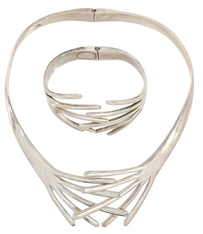 Sterling Silver Collar Necklace and Cuff