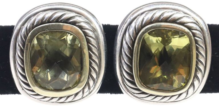 Sterling and 14k Gold Lemon Citrine Earrings