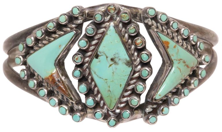 Sterling Silver Turquoise Split Cuff