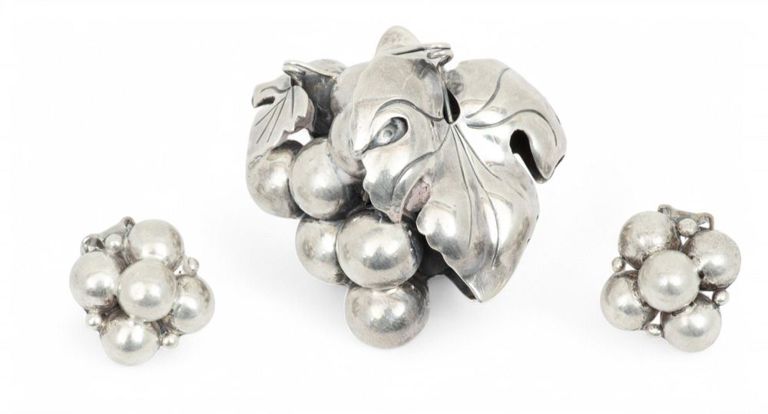 Sterling Silver Brooch and Earrings