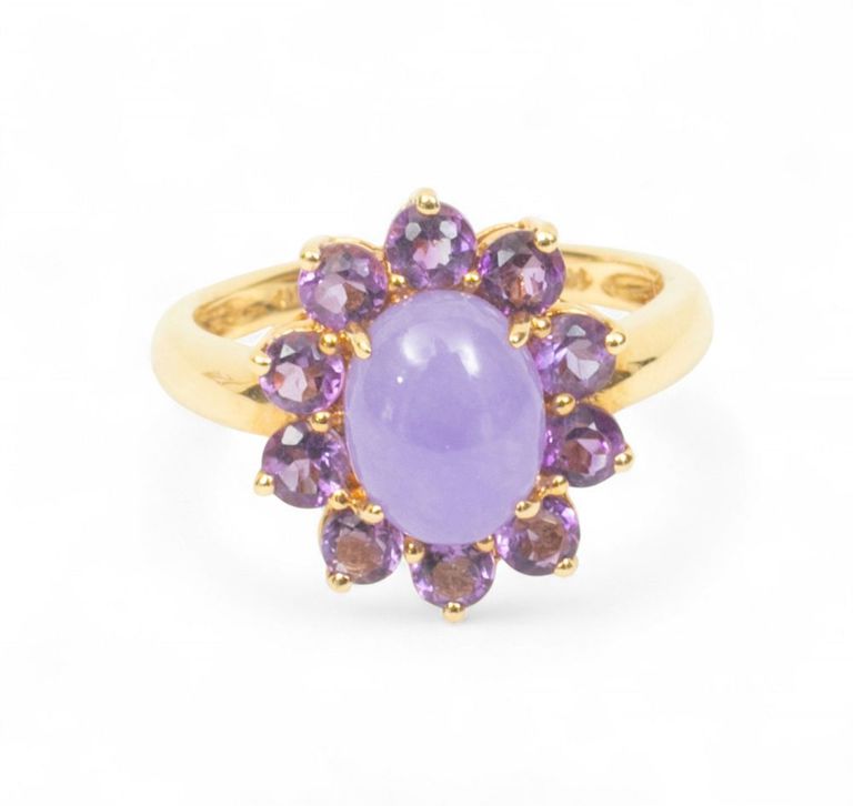 14k Yellow Gold Amethyst Ring