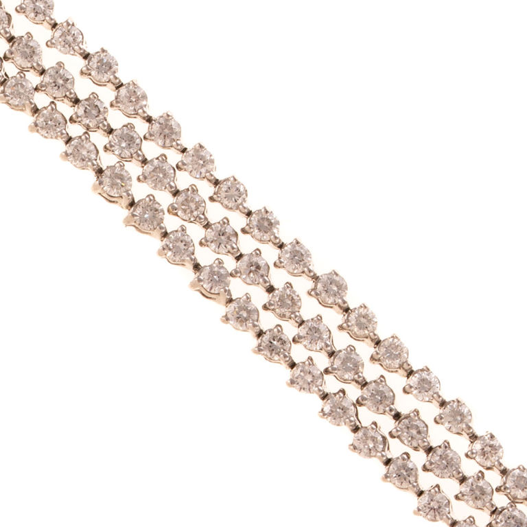 18k White Gold Diamond Line Bracelet
