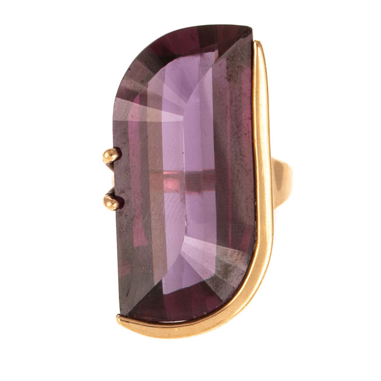 14k Yellow Gold Amethyst Ring
