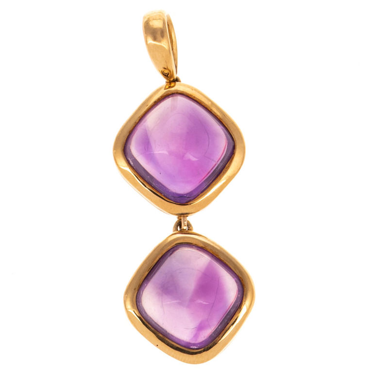 18k Yellow Gold Amethyst Pendant