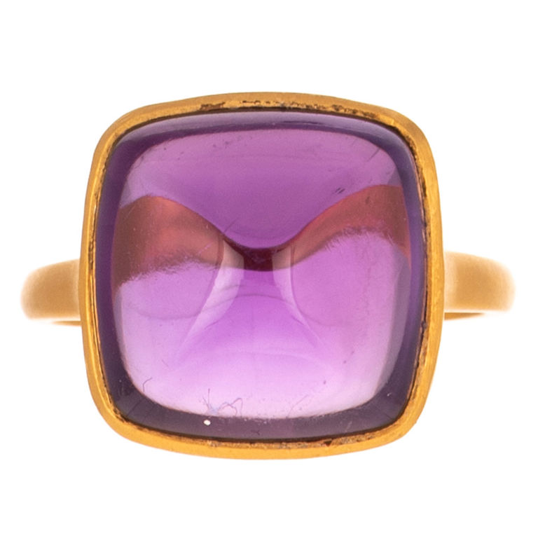 18k Yellow Gold Amethyst Ring