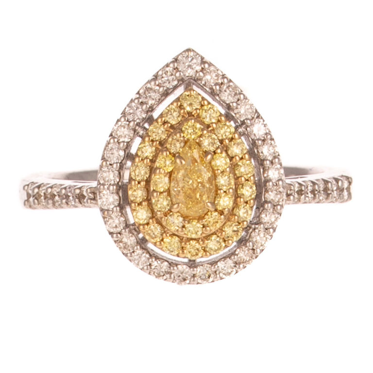 18k White Gold Diamond Halo Ring