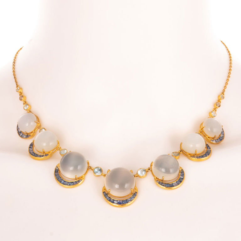 9k Yellow Gold Gemstone Chain Necklace