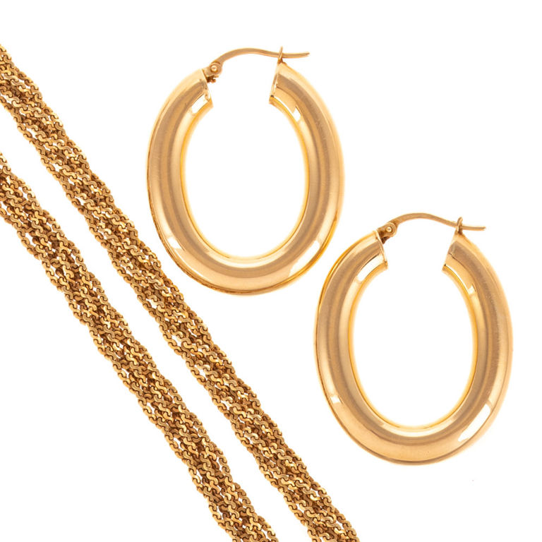 14k Yellow Gold Jewelry Set