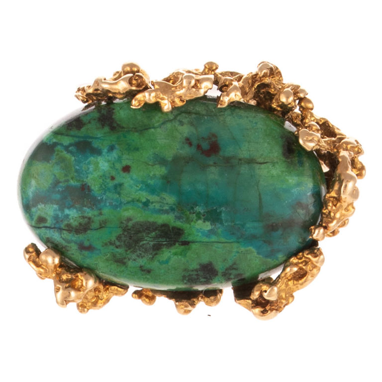 14k Yellow Gold Azurmalachite Ring