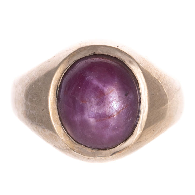 14k White Gold Star Ruby Ring