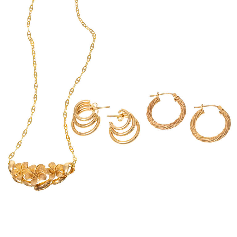 14k Yellow Gold Jewelry Set