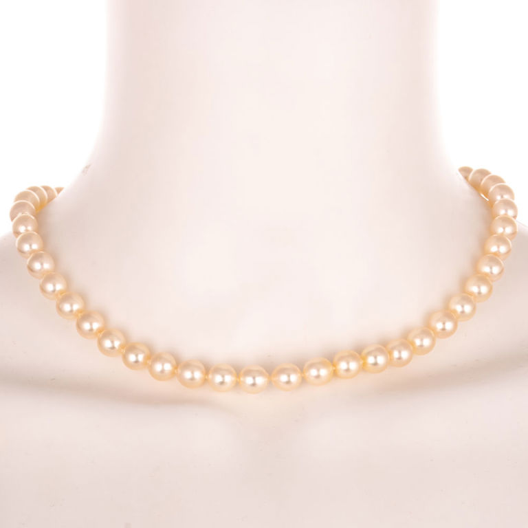 Pearl Necklace With 14k Yellow Gold Clasp