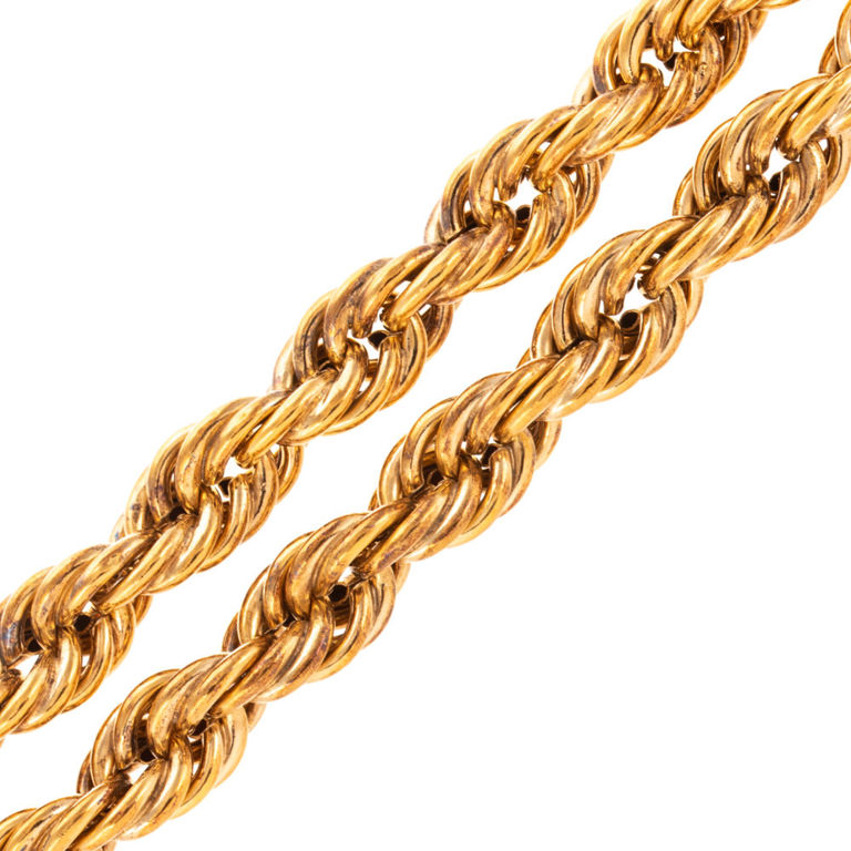 14k Yellow Gold Rope Chain Necklace