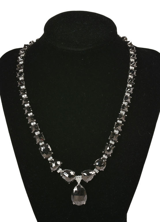 Platinum Black and White Diamond Necklace