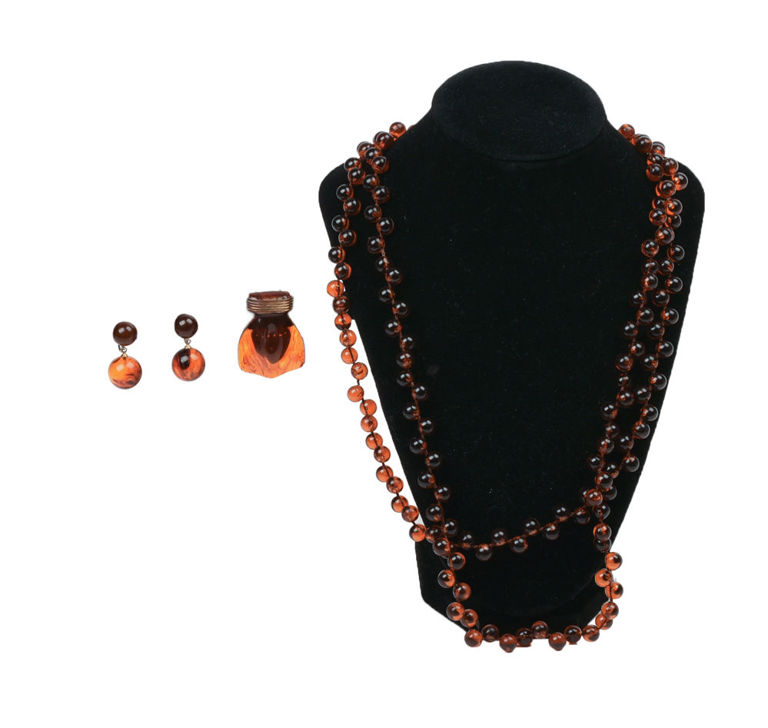Amber Earrings, Necklace and Money Clip Set