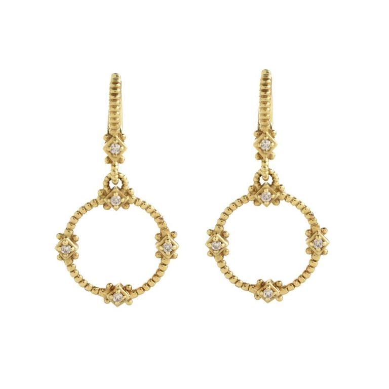 14k Yellow Gold Diamond Earrings
