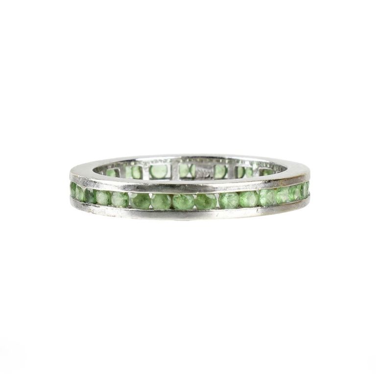 14k White Gold Emerald Band Ring