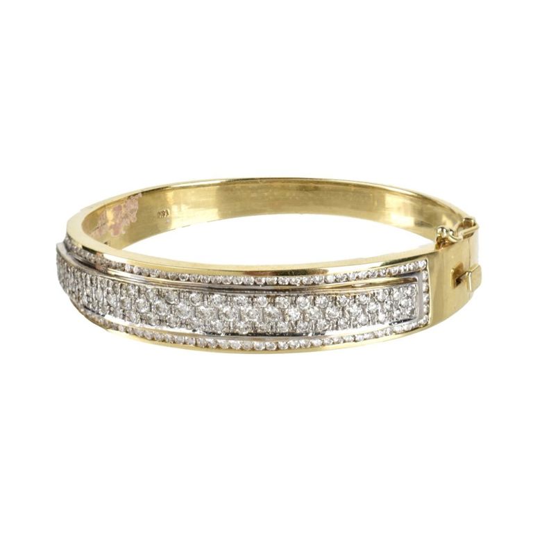 14k Yellow Gold Diamond Bangle Bracelet