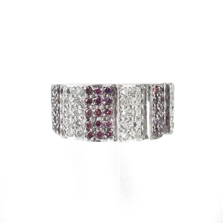 14k White Gold Diamond and Amethyst Ring