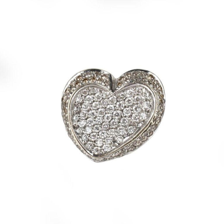 18k White Gold Diamond Heart Ring