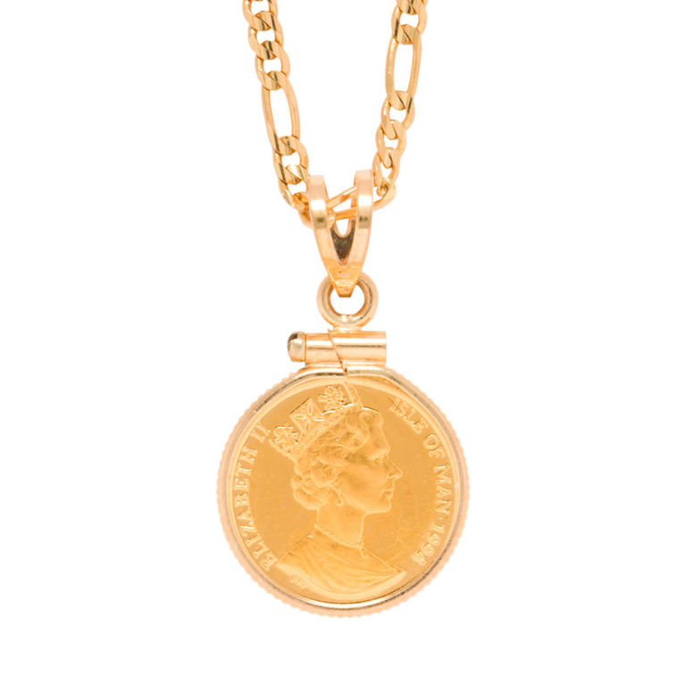 18k gold coi18k Gold Pendant Necklacen pendant