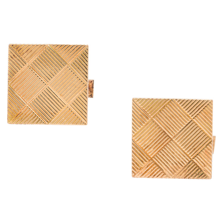 14k Gold Square Cufflinks