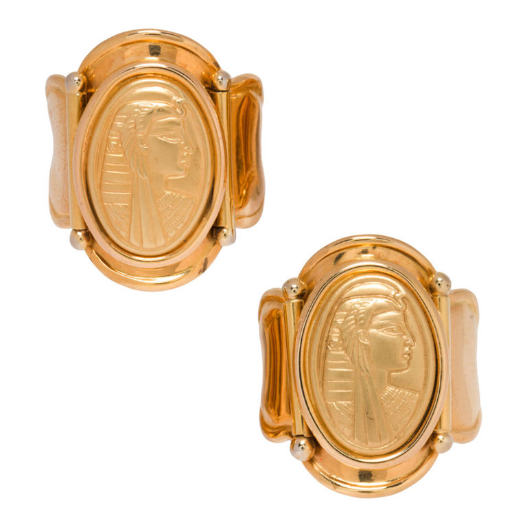 Two Vior 'Cigar Band' 14k Gold Rings