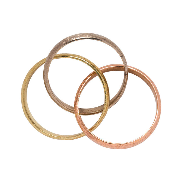 18k Tri-Color Gold Trinity Roll Ring