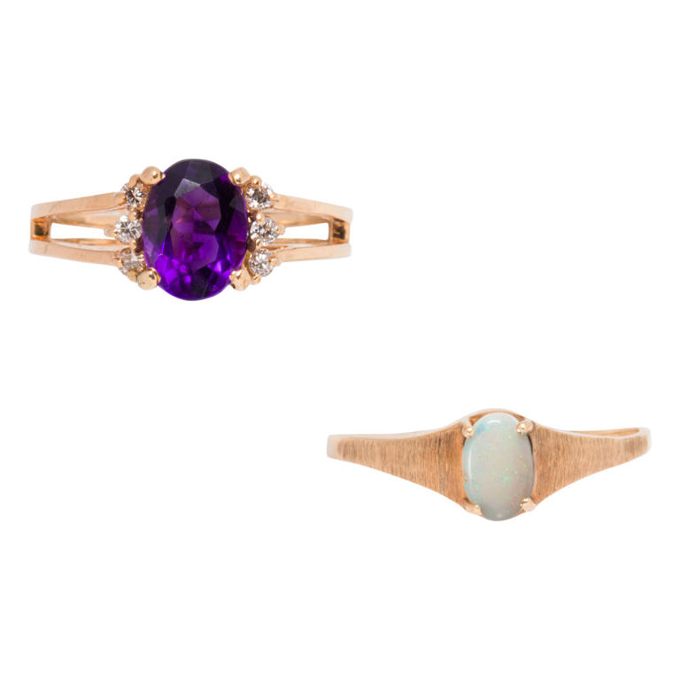 14k and 10k Gold Gem-Set Rings