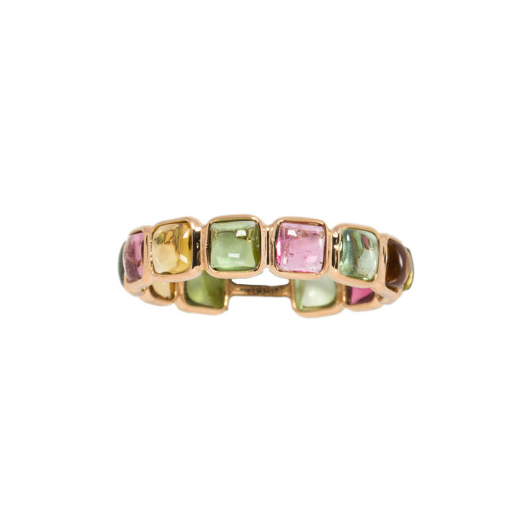 18k Gold Multi-Color Tourmaline Ring