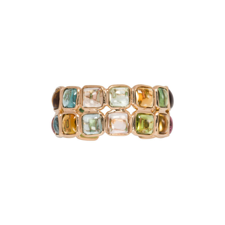 18k Gold Multi-Color Tourmaline Ring