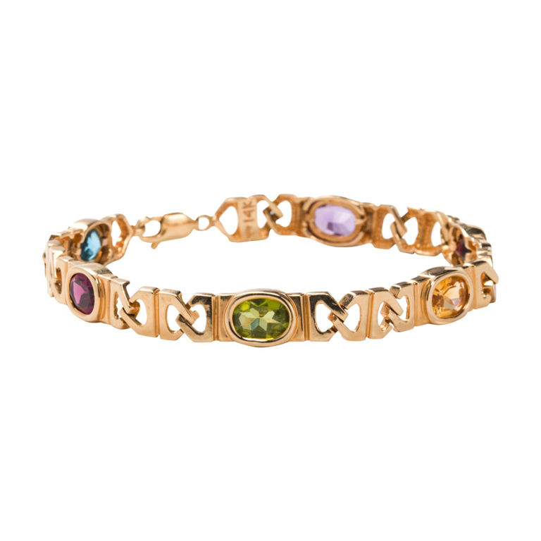 14k Gold Semi-Precious Gemstone Bracelet