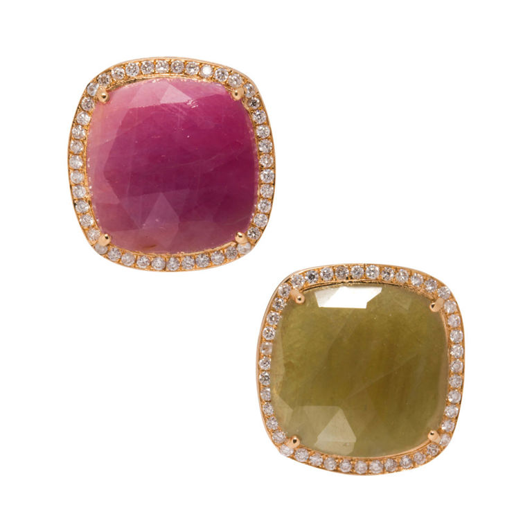 18k Gold Sapphire and Diamond Earrings