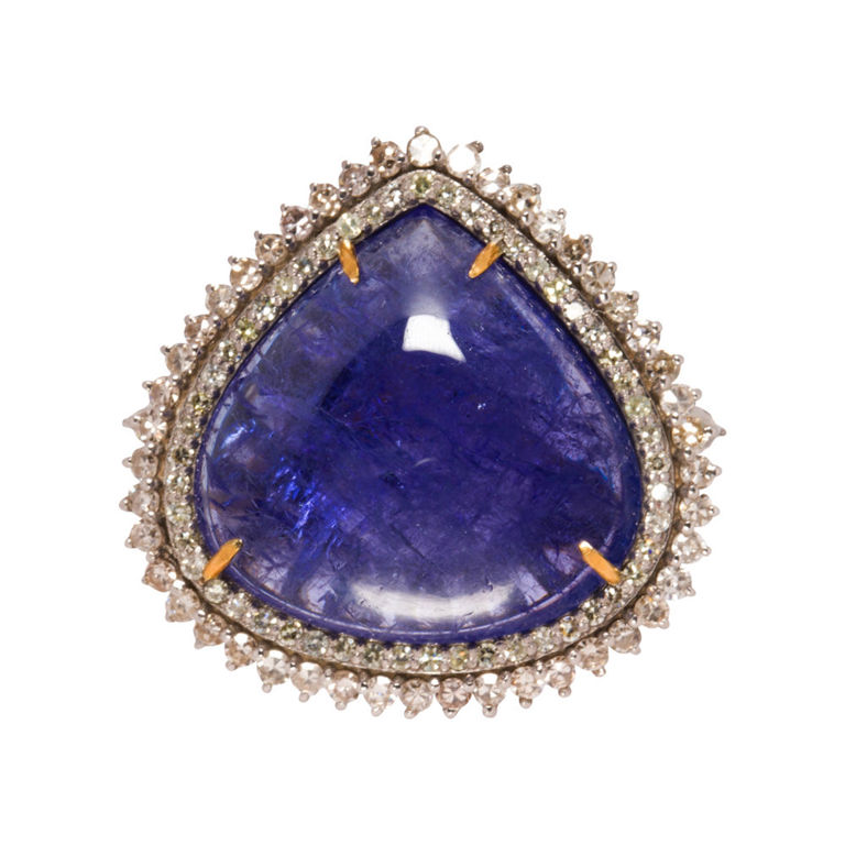 14k Gold Tanzanite and Diamond Ring