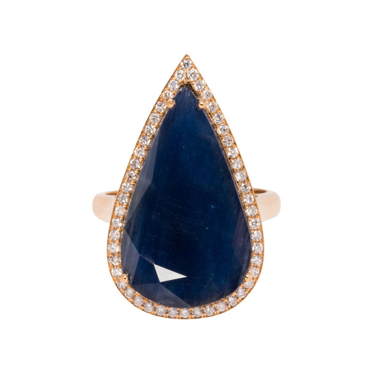 18k Gold Sapphire and Diamond Ring