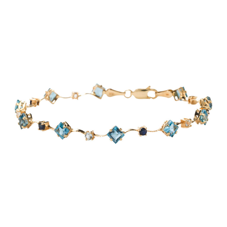 14k Gold Gem-Set Bracelet
